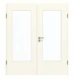 Frontansicht von GARANT Doppelflügeltür inkl. Zarge 9417-60 Snow White CPL mit Lichtausschnitt LA-DIN