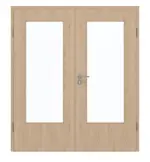 Frontansicht von GARANT Doppelflügeltür inkl. Zarge Authentic Achat CPL mit Lichtausschnitt LA-DIN