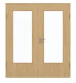 Frontansicht von GARANT Doppelflügeltür inkl. Zarge Authentic Asteiche CPL mit Lichtausschnitt LA-DIN