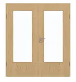 Frontansicht von GARANT Doppelflügeltür inkl. Zarge Authentic Asteiche GCK08 mit Lichtausschnitt LA-DIN