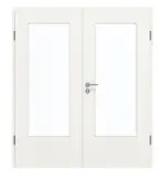 Frontansicht von GARANT Doppelflügeltür inkl. Zarge Authentic Bianco GCK08 mit Lichtausschnitt LA-DIN