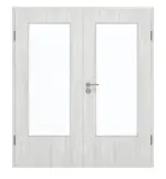 Frontansicht von GARANT Doppelflügeltür inkl. Zarge Authentic Grigio GCK08 mit Lichtausschnitt LA-DIN