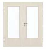 Frontansicht von GARANT Doppelflügeltür inkl. Zarge Authentic Perl GCK08 mit Lichtausschnitt LA-DIN