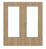 Frontansicht von GARANT Doppelflügeltür inkl. Zarge Authentic Risseiche GCK08 mit Lichtausschnitt LA-DIN