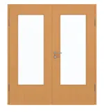 Frontansicht von GARANT Doppelflügeltür inkl. Zarge Buche Exklusiv CPL mit Lichtausschnitt LA-DIN