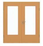 Frontansicht von GARANT Doppelflügeltür inkl. Zarge Buche Exklusiv GCK08 mit Lichtausschnitt LA-DIN