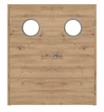 Frontansicht von WESTAG Doppelflügeltür Artis Eiche Cross EiC 793 Portalit CPL mit Lichtausschnitt Bullauge LA-KR 350 inkl. Zarge