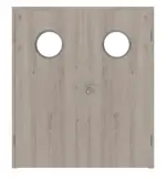 Frontansicht von WESTAG Doppelflügeltür Sala Eiche Ei 443 Portalit CPL mit Lichtausschnitt Bullauge LA-KR 350 inkl. Zarge