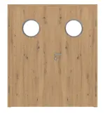 Frontansicht von WESTAG Doppelflügeltür Artis Eiche Ei 793 Portalit CPL mit Lichtausschnitt Bullauge LA-KR 350 inkl. Zarge