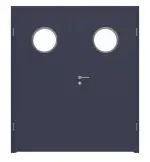 Frontansicht von WESTAG Doppelflügeltür Blu Fes FX 0754 FENIX NTM mit Lichtausschnitt Bullauge LA-KR 350 inkl. Zarge