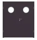 Frontansicht von WESTAG Doppelflügeltür Viola Orissa FX 0790 FENIX NTM mit Lichtausschnitt Bullauge LA-KR 350 inkl. Zarge