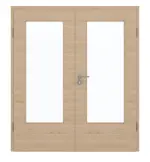 Frontansicht von GARANT Doppelflügeltür inkl. Zarge Quer Authentic Achat CPL mit Lichtausschnitt LA-DIN