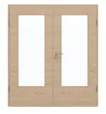 Frontansicht von GARANT Doppelflügeltür inkl. Zarge Quer Authentic Achat GCK08 mit Lichtausschnitt LA-DIN