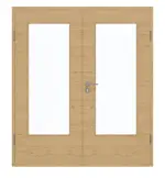 Frontansicht von GARANT Doppelflügeltür inkl. Zarge Quer Authentic Asteiche CPL mit Lichtausschnitt LA-DIN