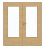 Frontansicht von GARANT Doppelflügeltür inkl. Zarge Quer Authentic Asteiche GCK08 mit Lichtausschnitt LA-DIN