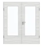 Frontansicht von GARANT Doppelflügeltür inkl. Zarge Quer Authentic Grigio GCK08 mit Lichtausschnitt LA-DIN