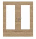 Frontansicht von GARANT Doppelflügeltür inkl. Zarge Quer Authentic Risseiche GCK08 mit Lichtausschnitt LA-DIN