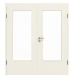 Frontansicht von Doppelflügeltür Uni weiß A 242 LA-DIN PortaLit inkl. Zarge - Westag