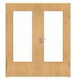 Frontansicht von Doppelflügeltür Ahorn Rustikal AH 74 LA-DIN PortaLit inkl. Zarge - Westag