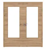 Frontansicht von WESTAG Doppelflügeltür Artis Eiche Cross EiC 793 Portalit CPL mit Lichtausschnitt LA-DIN inkl. Zarge