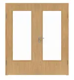 Frontansicht von Doppelflügeltür Eiche hell EiB 310 LA-DIN PortaLit inkl. Zarge - Westag