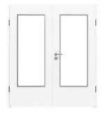 Frontansicht von WESTAG Doppelflügeltür Bianco Kos FX 0032 Fenix NTM mit Lichtausschnitt LA-DIN inkl. Zarge