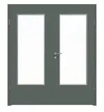 Frontansicht von WESTAG Doppelflügeltür Verde Comodoro FX 0750 FENIX NTM mit Lichtausschnitt LA-DIN inkl. Zarge