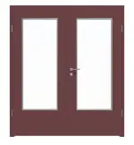 Frontansicht von WESTAG Doppelflügeltür Rosso Jaipur FX 0751 FENIX NTM mit Lichtausschnitt LA-DIN inkl. Zarge