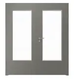 Frontansicht von WESTAG Doppelflügeltür Acciaio Hamilton FX 5000 Fenix NTA mit Lichtausschnitt LA-DIN inkl. Zarge