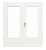 Frontansicht von Doppelflügeltür Arctic Weiß RAL 9016 Typ LA-DIN WestaLack inkl. Zarge - Westag