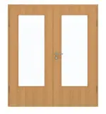 Frontansicht von GARANT Doppelflügeltür inkl. Zarge Eiche Premium GCK08 mit Lichtausschnitt LA-DIN