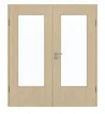 Frontansicht von GARANT Doppelflügeltür inkl. Zarge Natura Ahorn CPL mit Lichtausschnitt LA-DIN