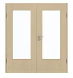 Frontansicht von GARANT Doppelflügeltür inkl. Zarge Natura Ahorn GCK08 mit Lichtausschnitt LA-DIN