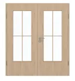 Frontansicht von GARANT Doppelflügeltür inkl. Zarge Authentic Achat GCK08 mit Lichtausschnitt LA-DIN Sprosse SP0