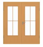 Frontansicht von GARANT Doppelflügeltür inkl. Zarge Buche Exklusiv GCK08 mit Lichtausschnitt LA-DIN Sprosse SP0