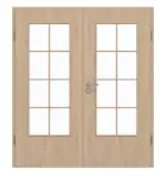 Frontansicht von GARANT Doppelflügeltür inkl. Zarge Authentic Achat GCK08 mit Lichtausschnitt LA-DIN Sprosse SP1