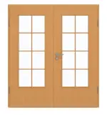 Frontansicht von GARANT Doppelflügeltür inkl. Zarge Buche Exklusiv GCK08 mit Lichtausschnitt LA-DIN Sprosse SP1