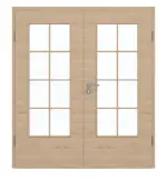 Frontansicht von GARANT Doppelflügeltür inkl. Zarge Quer Authentic Achat CPL mit Lichtausschnitt LA-DIN Sprosse SP1