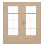 Frontansicht von GARANT Doppelflügeltür inkl. Zarge Quer Authentic Achat GCK08 mit Lichtausschnitt LA-DIN Sprosse SP1