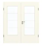 Frontansicht von GARANT Doppelflügeltür inkl. Zarge 9417-60 Snow White CPL mit Lichtausschnitt LA-DIN Sprosse SP10