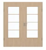 Frontansicht von GARANT Doppelflügeltür inkl. Zarge Authentic Achat GCK08 mit Lichtausschnitt LA-DIN Sprosse SP10