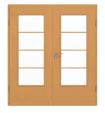 Frontansicht von GARANT Doppelflügeltür inkl. Zarge Buche Exklusiv GCK08 mit Lichtausschnitt LA-DIN Sprosse SP10