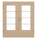 Frontansicht von GARANT Doppelflügeltür inkl. Zarge Quer Authentic Achat GCK08 mit Lichtausschnitt LA-DIN Sprosse SP10