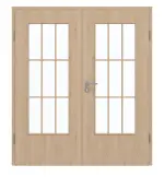 Frontansicht von GARANT Doppelflügeltür inkl. Zarge Authentic Achat CPL mit Lichtausschnitt LA-DIN Sprosse SP2