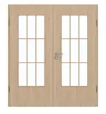 Frontansicht von GARANT Doppelflügeltür inkl. Zarge Authentic Achat GCK08 mit Lichtausschnitt LA-DIN Sprosse SP2