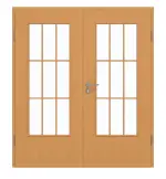 Frontansicht von GARANT Doppelflügeltür inkl. Zarge Buche Exklusiv GCK08 mit Lichtausschnitt LA-DIN Sprosse SP2