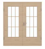 Frontansicht von GARANT Doppelflügeltür inkl. Zarge Quer Authentic Achat CPL mit Lichtausschnitt LA-DIN Sprosse SP2