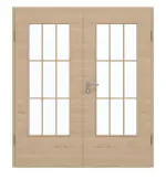 Frontansicht von GARANT Doppelflügeltür inkl. Zarge Quer Authentic Achat GCK08 mit Lichtausschnitt LA-DIN Sprosse SP2