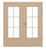 Frontansicht von GARANT Doppelflügeltür inkl. Zarge Authentic Achat GCK08 mit Lichtausschnitt LA-DIN Sprosse SP4