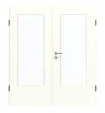 Frontansicht von GARANT Doppelflügeltür inkl. Zarge U11026SD Kristallweiß GHK08 mit Lichtausschnitt LA-DIN